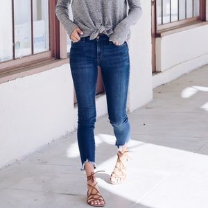 Abercrombie skinny jeans with distressed hem